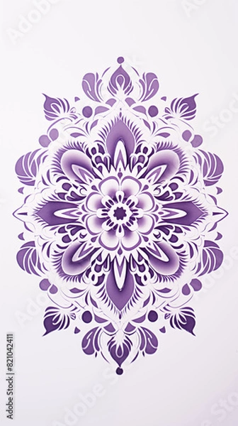 Fototapeta Abstract Image, Floral Oriental Mandala, Pattern Style Texture, Wallpaper, Background, Cell Phone and Smartphone Case, Computer Screen, Cellphone and Smartphone Screen, 9:16 Format- PNG