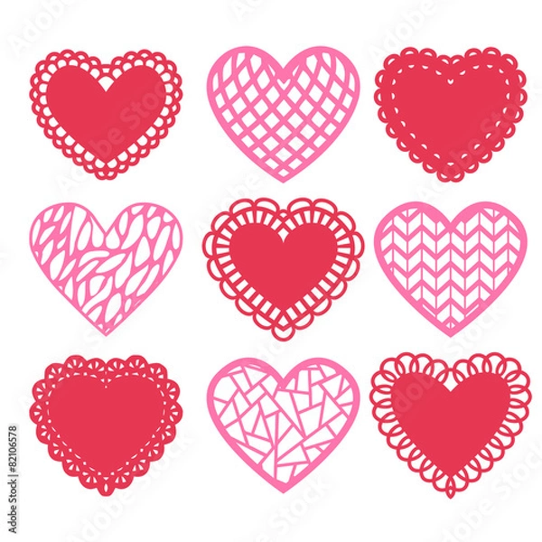 Obraz Zestaw dekoracji doliny w kształcie serca