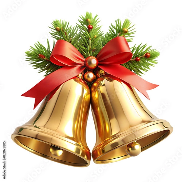 Obraz christmas bell decoration on transparent background