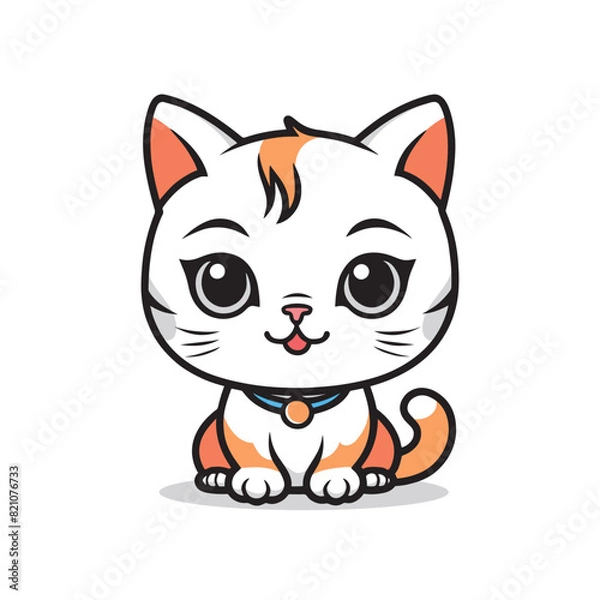 Obraz Cute cat vector cartoon illustration mascot isolated icon