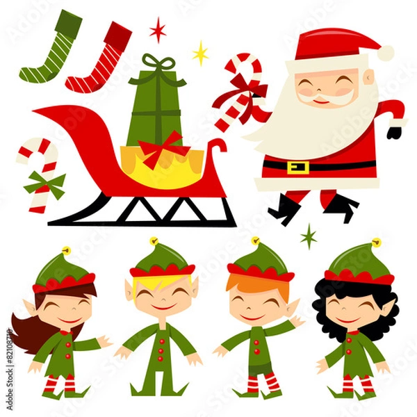 Obraz Christmas Santa Elves