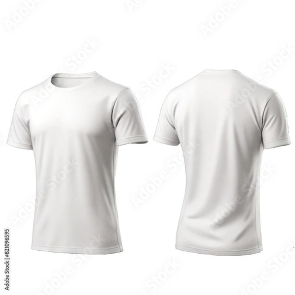 Fototapeta Generative AI mockup of a plain white men's t-shirt