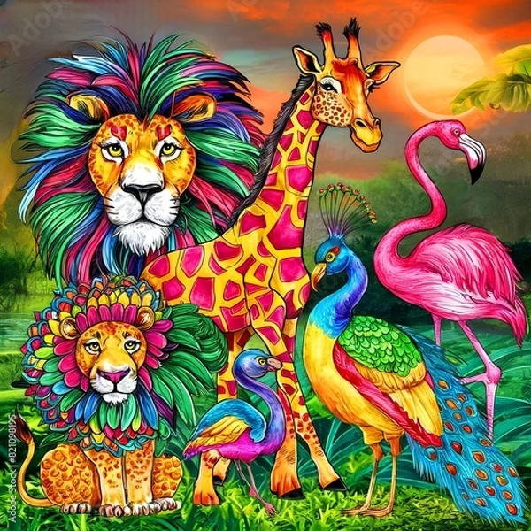 Obraz animals in the colouring notebook images 