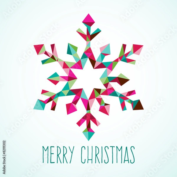 Obraz Modern Geometric Triangle Christmas Winter Snowflake