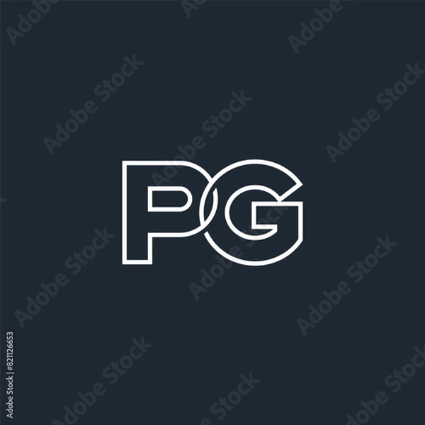 Fototapeta PG monogram logo interlocked outline style.