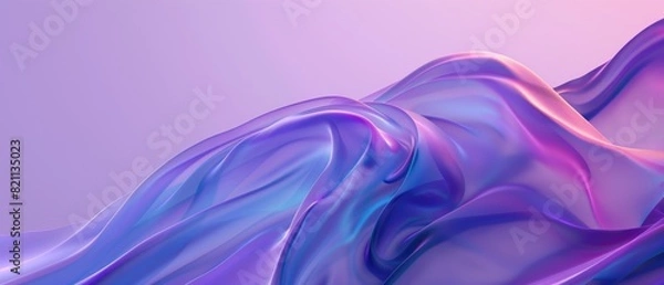 Fototapeta Ultrawide Abstract Background With Silk Waves In Purple and Blue Color Theme