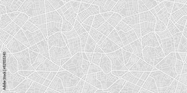 Fototapeta Street map of town. Vector Seamless Pattern