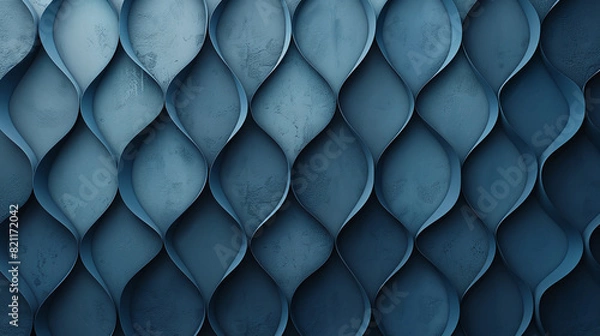 Obraz 3D abstract background, desaturated blue wavy vertical pattern, paper texture