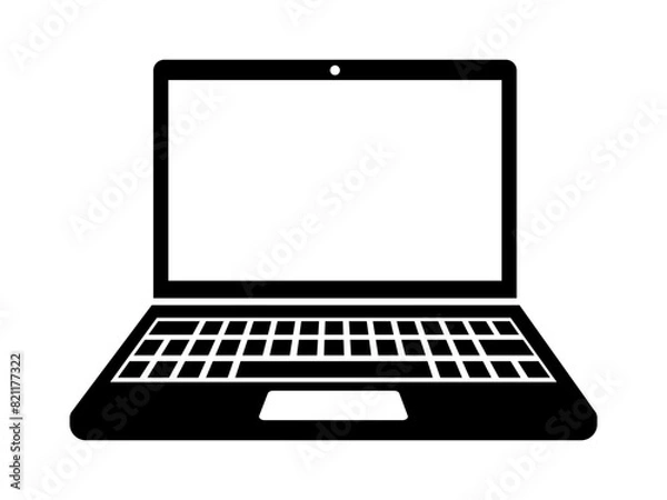 Fototapeta Laptop computer or notebook computer flat icon for apps and websites