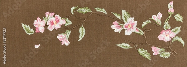 Fototapeta Beautiful embroidered pattern, handmade