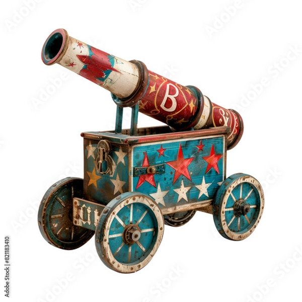 Fototapeta Circus cannon. Isolated on transparent background.