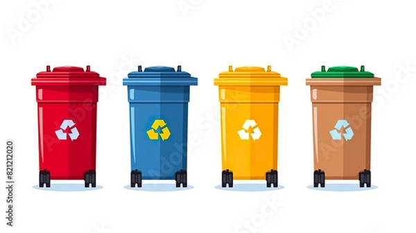 Fototapeta waste container isolated on a background of only white 