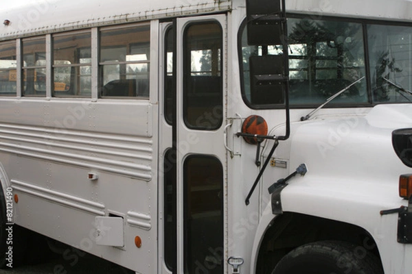 Fototapeta White School Bus