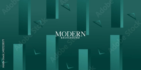 Obraz Dark green abstract background with vertical rectangular shapes. Vector illustration for graphic design