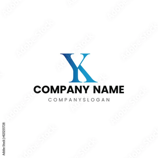 Obraz Letter YK initial logo design 