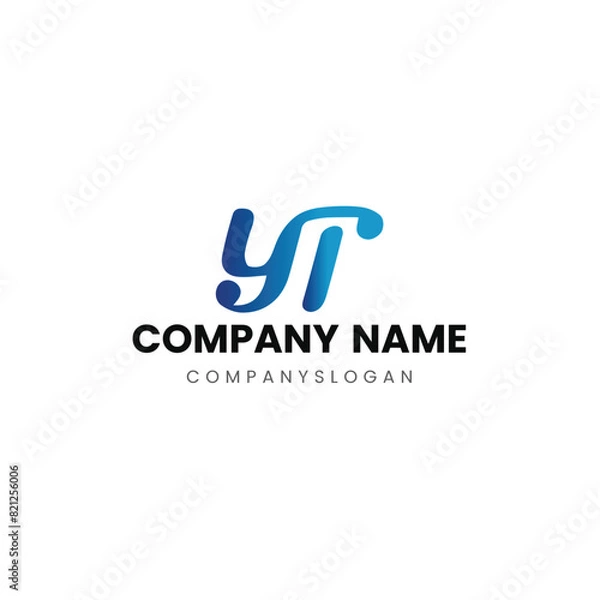 Obraz Letter YT initial logo design 