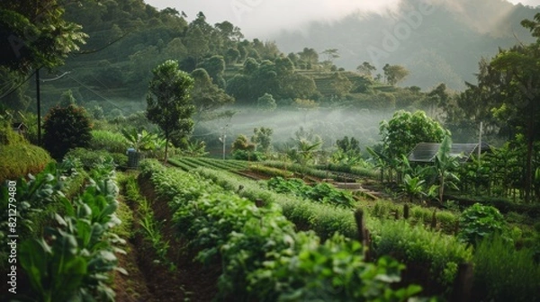 Fototapeta sustainability and respect for the environment that represents the concept of organic farm generative ai