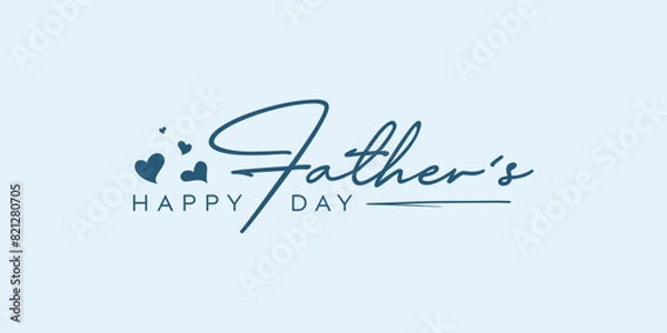 Fototapeta Abstract Happy Father's Day logo design, Father's Day with love vector logo, love for father