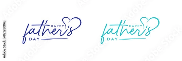 Fototapeta Happy Father's Day vector logo design, abstract Father's Day with love vector logo, love for father