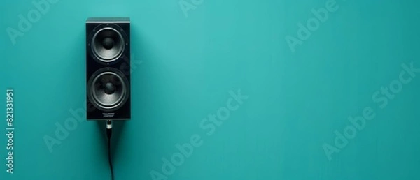 Obraz A single speaker on a solid color backdrop with copy space