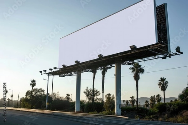 Fototapeta a blank white rectangular billboard