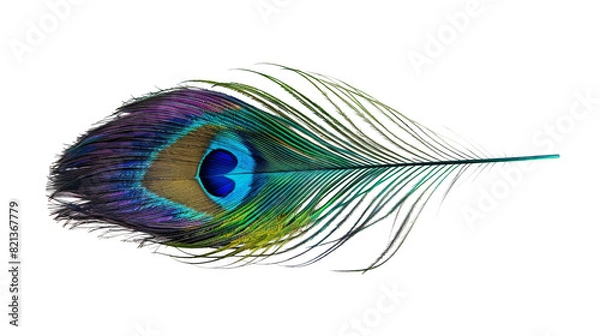 Obraz Peacock feather, isolated