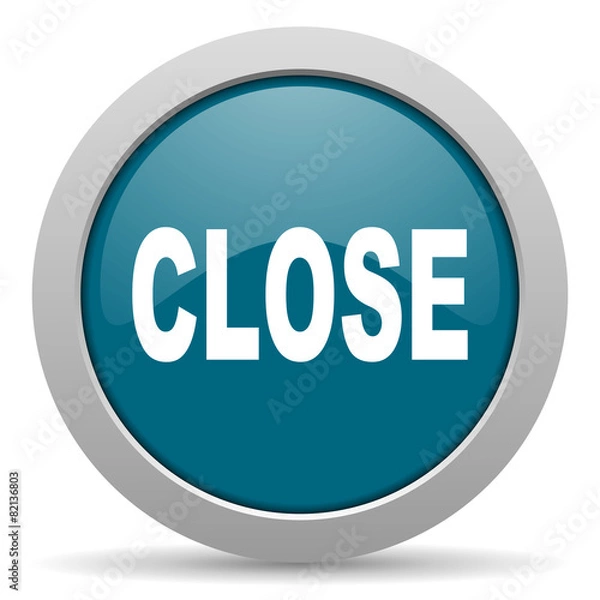 Fototapeta close blue glossy web icon