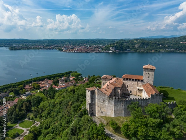 Obraz Aerial view of the Rocca the Angera fortress