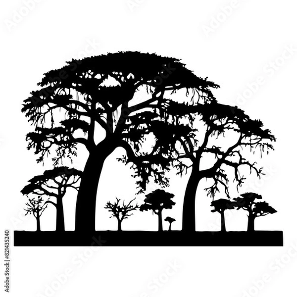 Obraz Tree Silhouette Vector Clipart	
