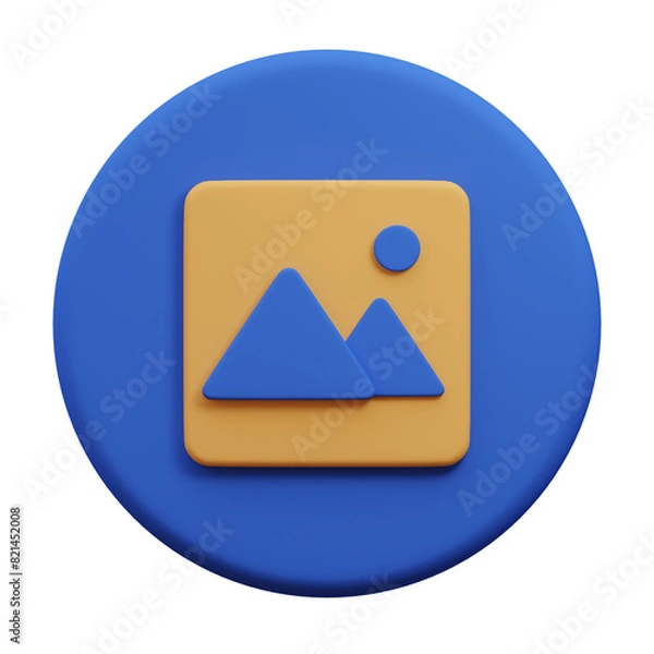 Fototapeta Gallery Icon 3D Illustration, User Interface Icon.