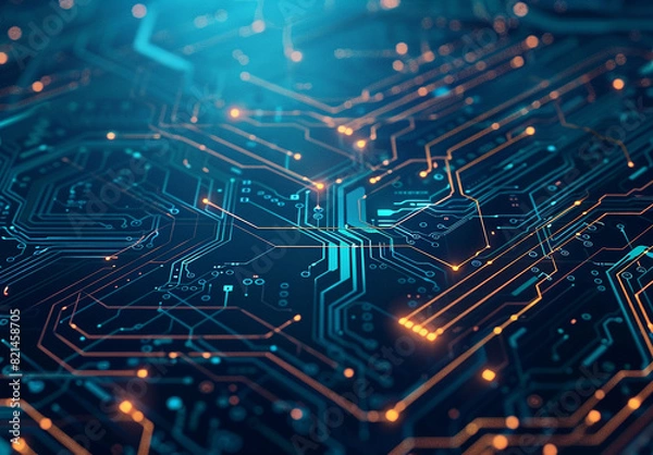 Fototapeta Photo of computer circuit board background