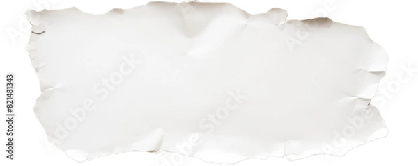 Fototapeta Blank white paper with torn, crumpled edges, ideal for backgrounds, textures, and creative design projects., png , transparent