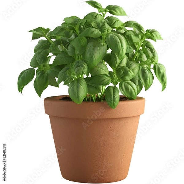 Obraz basil plant in a pot