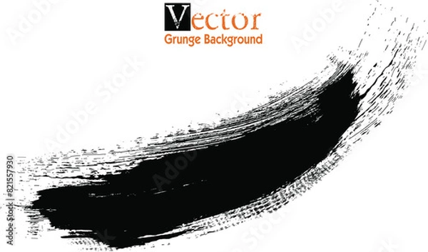 Fototapeta Grunge Brush Strokes Banner Background, Grunge Paint stripe . Vector brush Stroke . Distressed banner . Black isolated paintbrush collection . Modern Textured shape . Dry border in Black . 
