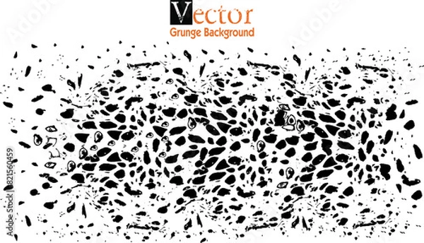 Fototapeta Grunge paint strokes, graffiti handdrawn abstract, grunge snake motif, black vector grunge background, vector illustration. Distress Overlay Texture, Black white grunge pattern, snake skin, snake