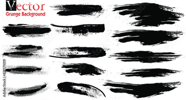 Fototapeta Grunge Paint stripe . Vector brush Stroke . Distressed banner . Black isolated paintbrush collection . Modern Textured shape . Dry border in Black 