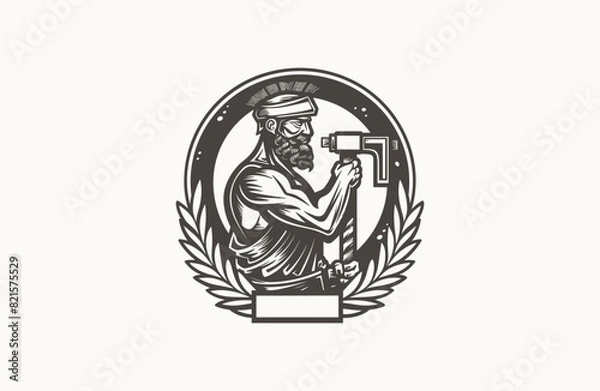 Fototapeta Romans holding blacksmith hammers vector illustration