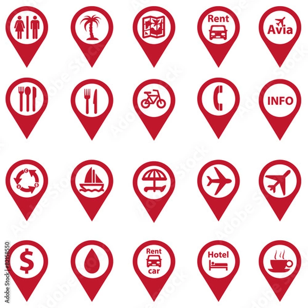Fototapeta set of navigation icons