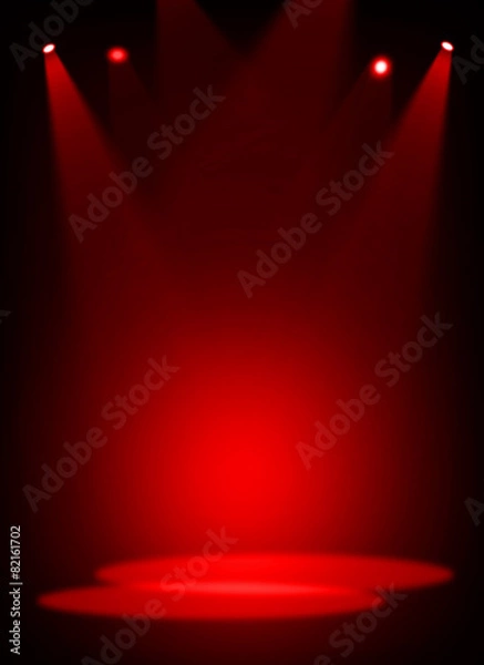 Fototapeta Red stage light background