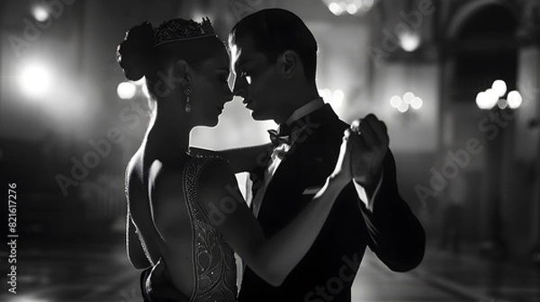 Obraz A man and woman are dancing in a ballroom