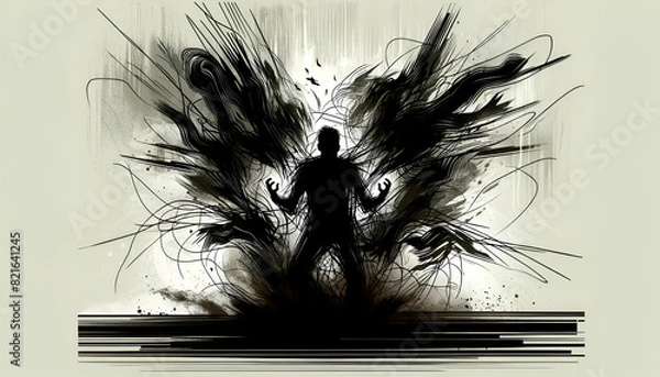 Fototapeta Emotions digital illustration vector art anger fury frustration Wallpaper HD Background Generative AI