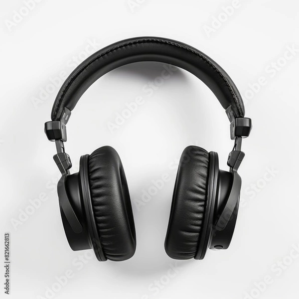 Fototapeta Black headphone with black center and white trim