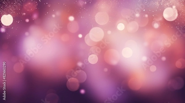 Fototapeta Dreamy bokeh background in shades of pink and purple with sparkling light particles.