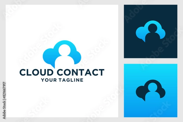 Obraz Cloud contact logo design vector