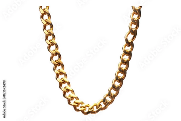 Obraz Gold chain necklace isolated on transparent background