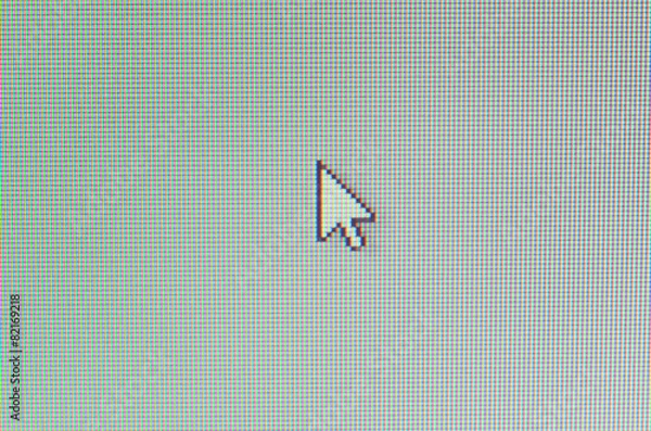 Fototapeta Macro detail of computer cursor on the screen