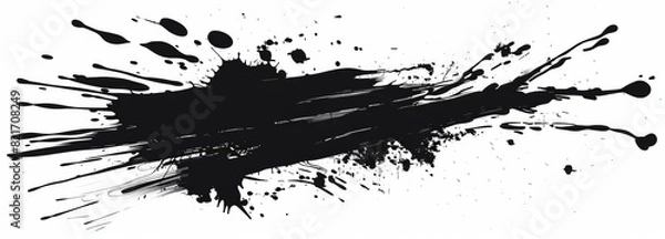 Obraz Black ink splatter on a white background