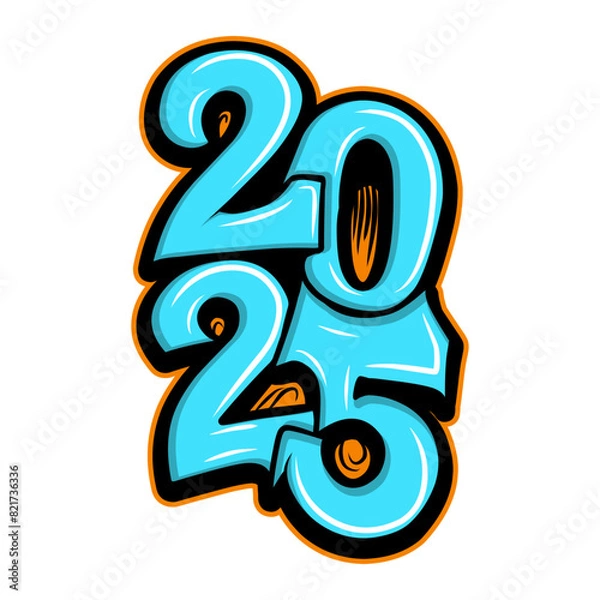 Obraz Happy New Year 2025 text design