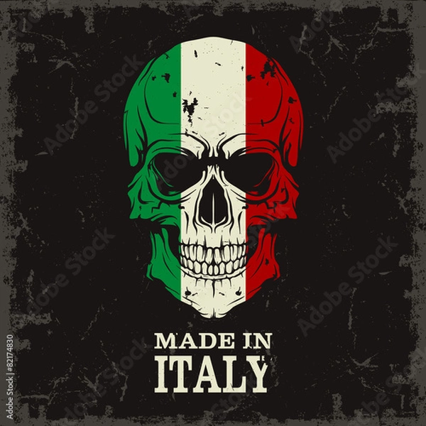 Obraz Skull color of the flag