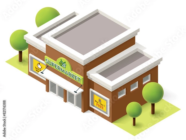 Fototapeta Vector supermarket